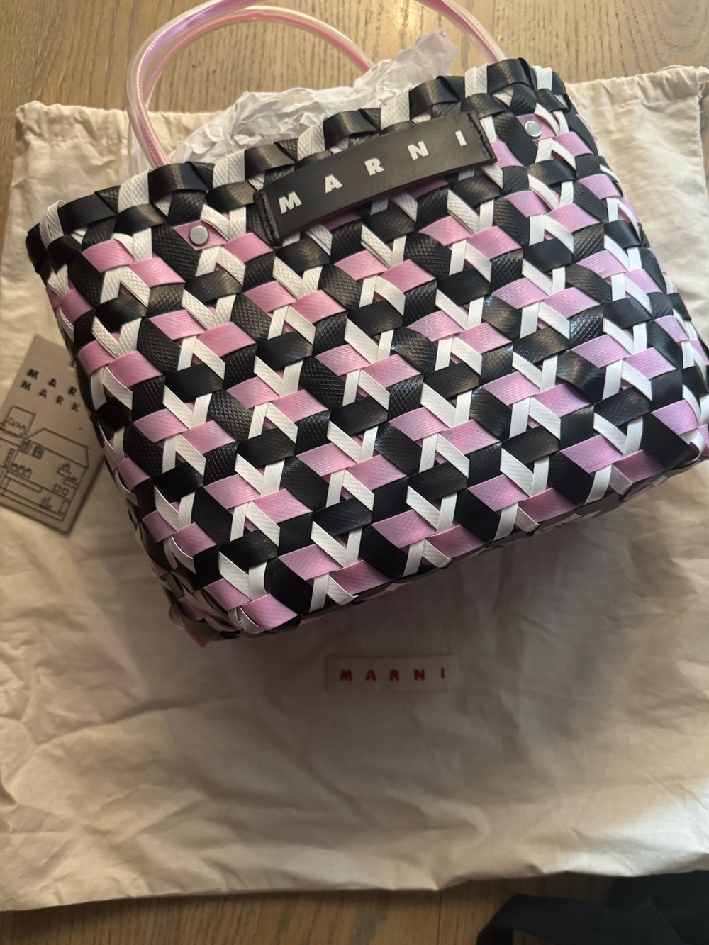 NWT MARNI Market Woven Basket Bag